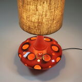 Orange ceramic lamp, 1970s