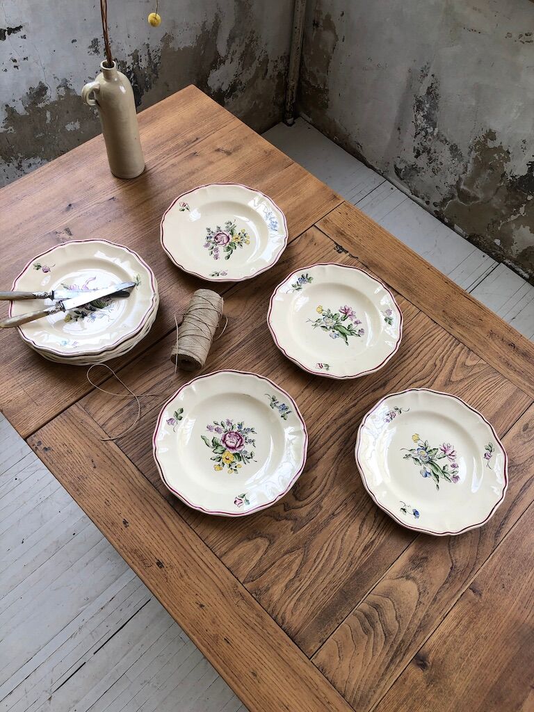 10 flower plates Sarreguemines Lyon