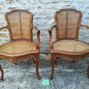 Caned armchairs in Louis XV style
