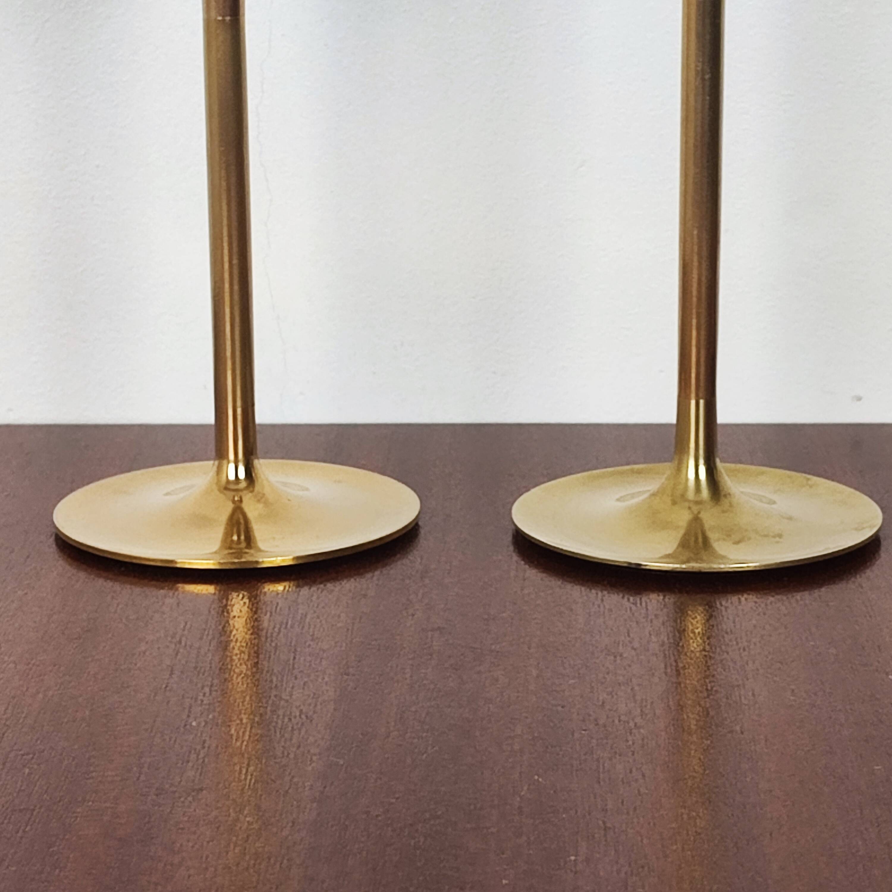 Scandinavian brass candle holders