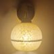 Art Deco wall light pink ball in Clichy glass with silver edging