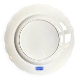 Plat rond Sarreguemines en faïence bleue, service "Corbeille"