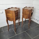 Paire de tables de chevet style Louis XV en chêne