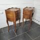 Pair of Louis XV style oak bedside tables