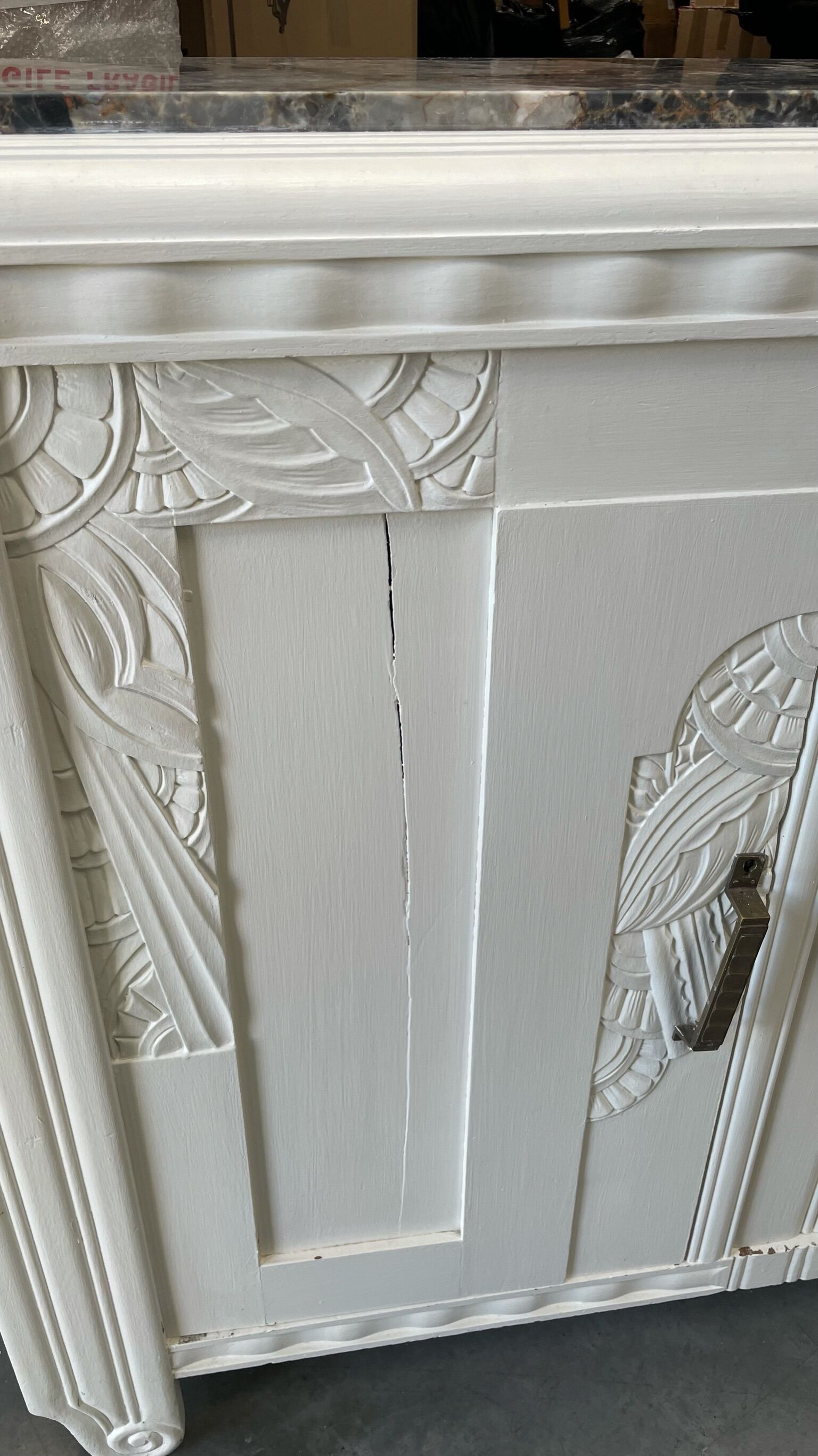 White wooden sideboard