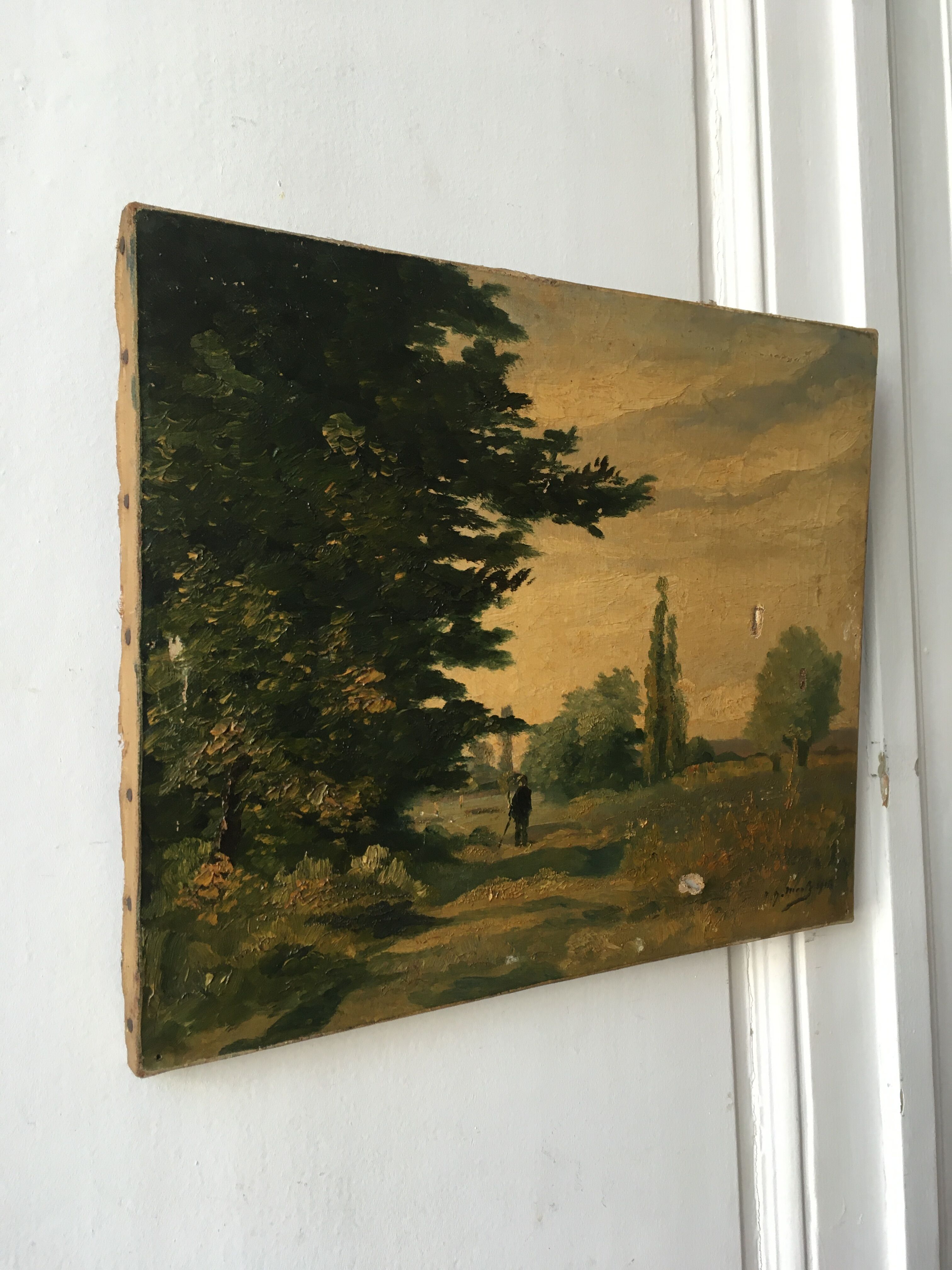Landscape painting oil debut XX ieme