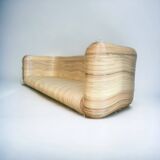 Curved wicker living seat / sofa