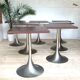 Lot de 7 tables bistrot pied tulipes