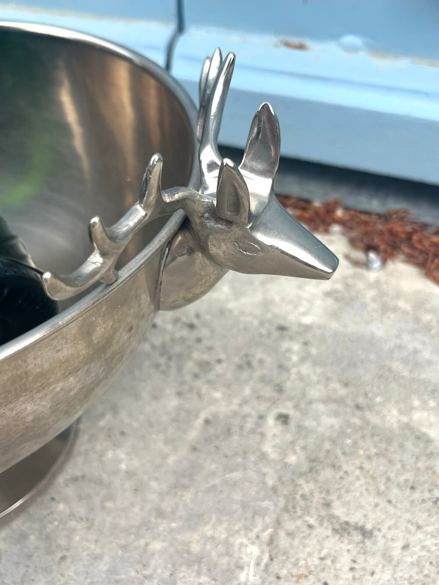 French stag handle champagne bucket wine cooler pedestal bowl