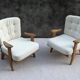 Paire de fauteuils en chêne par Guillerme et Chambron pour Votre Maison, 1960