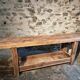 Antique French carpenter's workbench in oak and beech, circa 1900