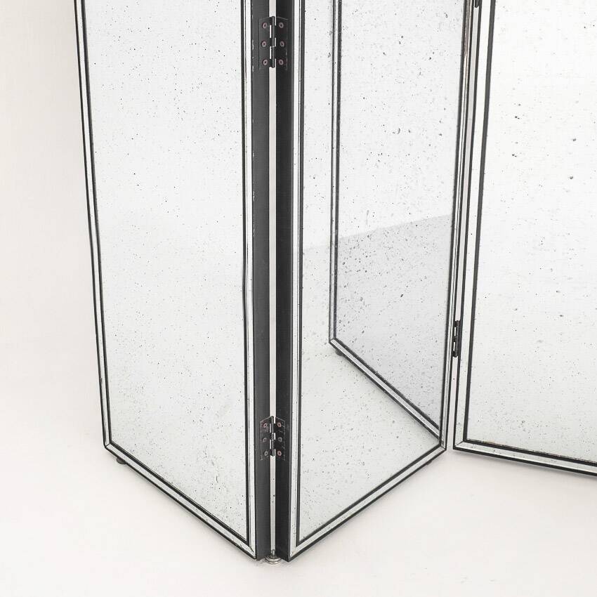 Wooden screens and aged mirror. Three units that can be connected to each other.