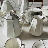 Bernardaud rare table service with platinum pattern art deco