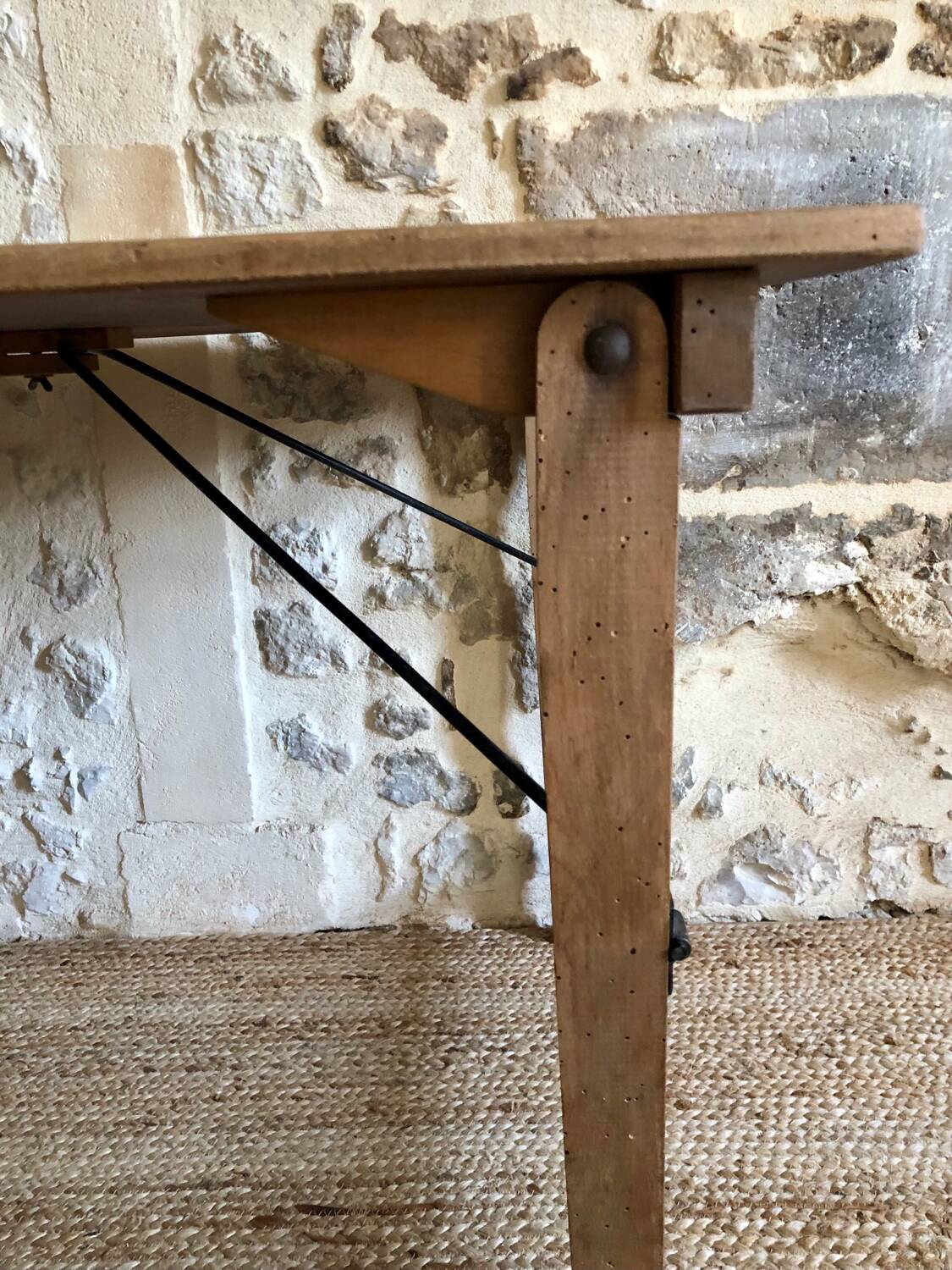 Renovated antique folding work table