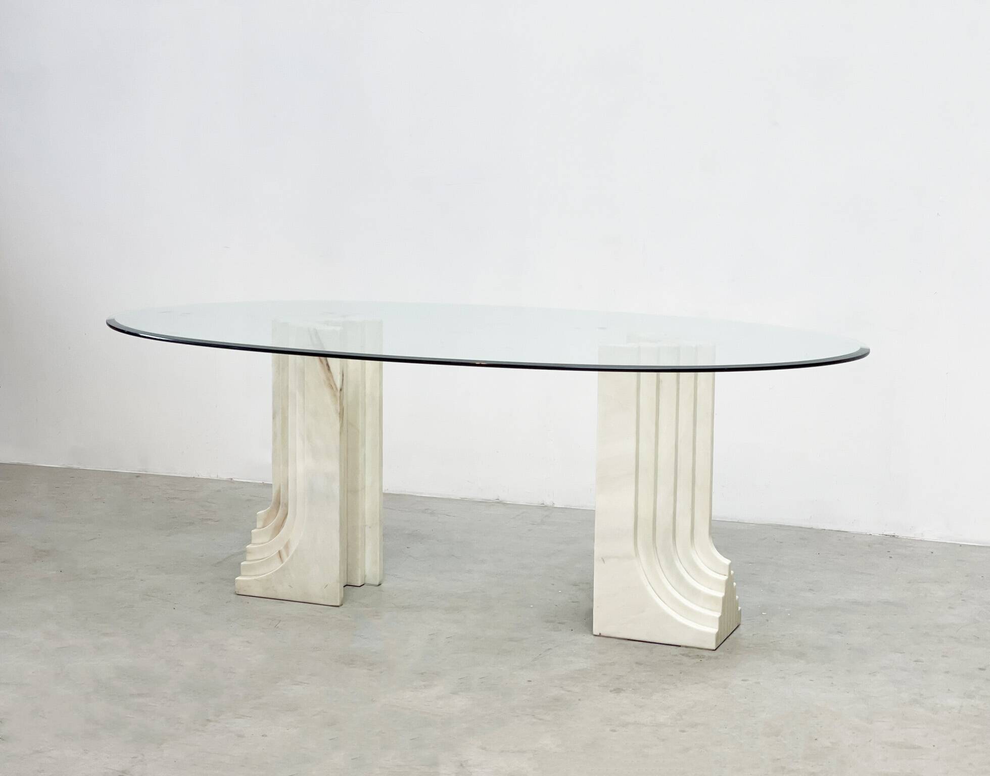 Vintage travertine  dining table, 1970s