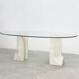 Vintage travertine  dining table, 1970s