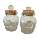 Set of 2 Biot jars with cork stoppers