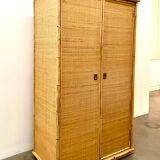 Vintage rattan cabinet Dal Vera Italy 1970