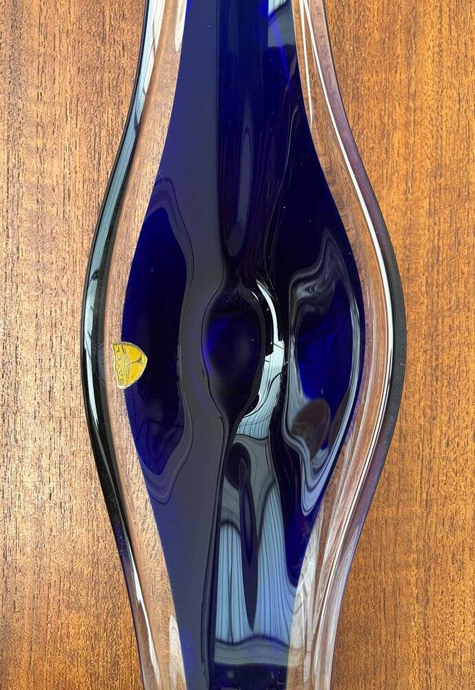 Vintage vase and bowl in art glass from Bayel, France, 1970s, set of 2.