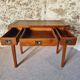 Vintage oak desk – 1970s – Green leather top and 3 drawers