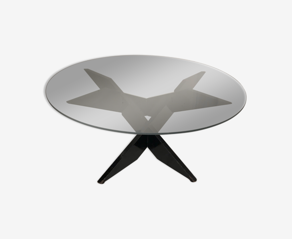 Table basse brutaliste géométrique 1970