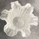 Vintage frosted glass vase from Italy in a tulip shape with a flared rim.