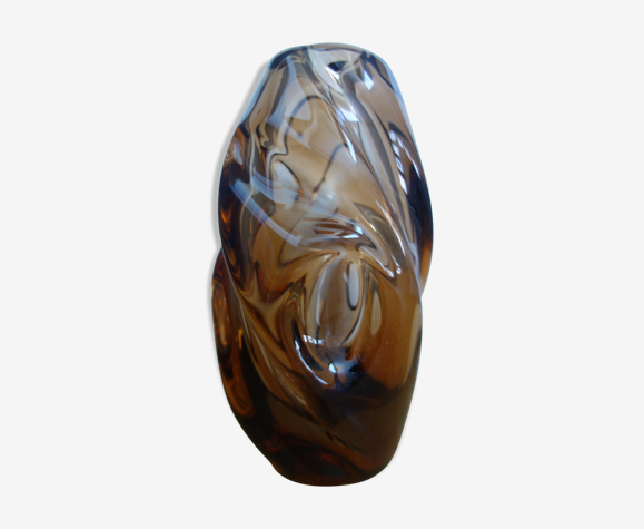 Vase ambre 1959 par Jan Beranek pour Skrdlovice Tchèque