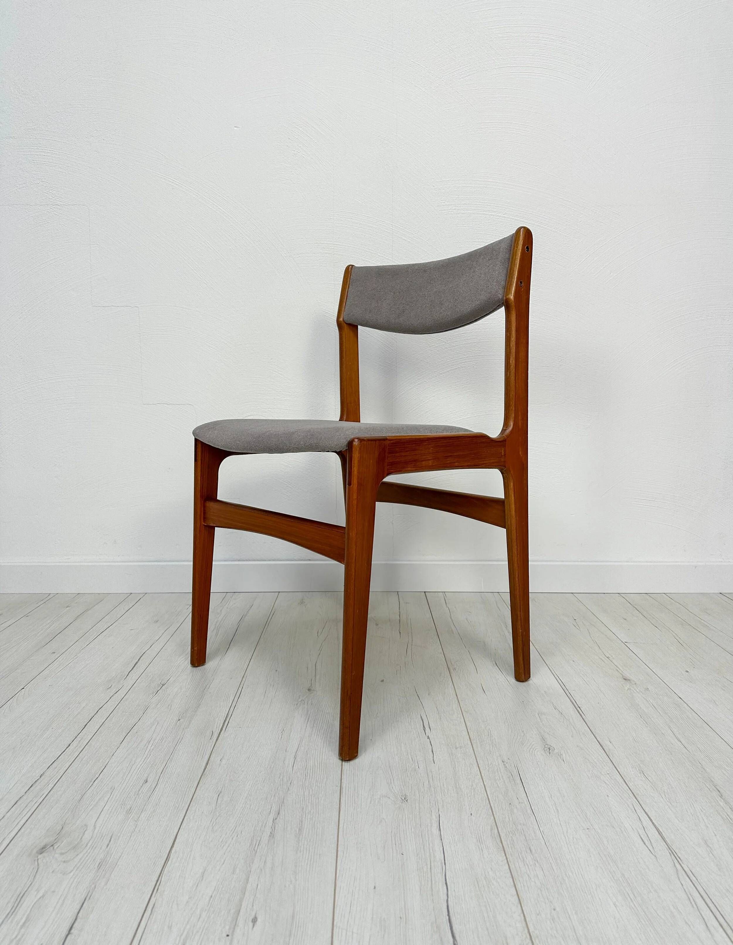 1960s Set of 6 Vintage Danish Teak Dining Chairs by Erik Buch