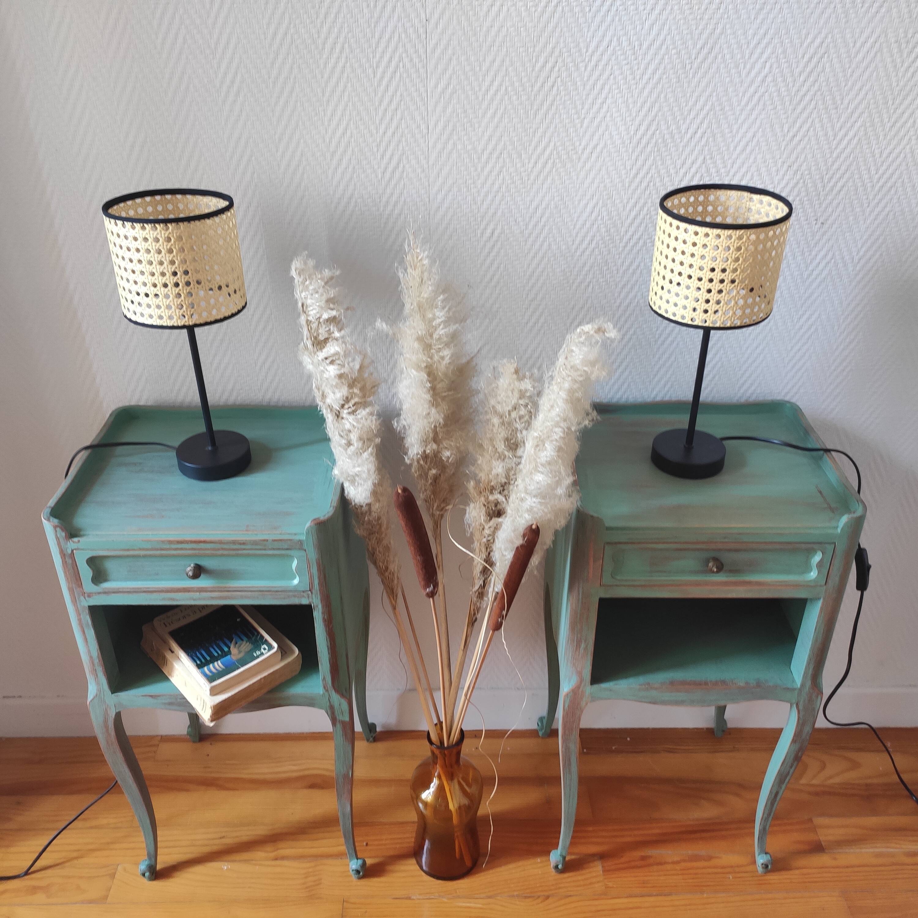Pair of patinated bedside tables