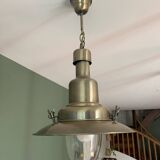 Industrial style brushed brass pendant light