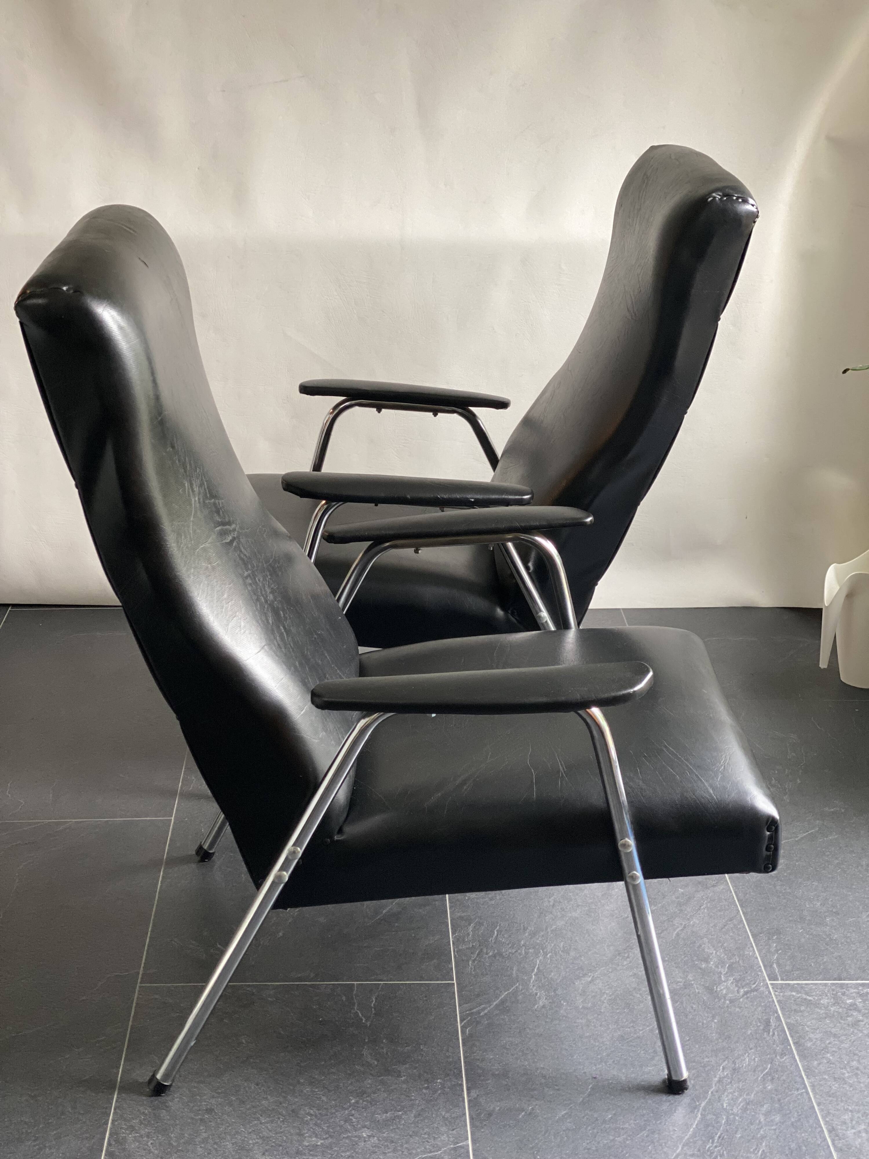 Pair of Bauhaus Style Arm Chairs