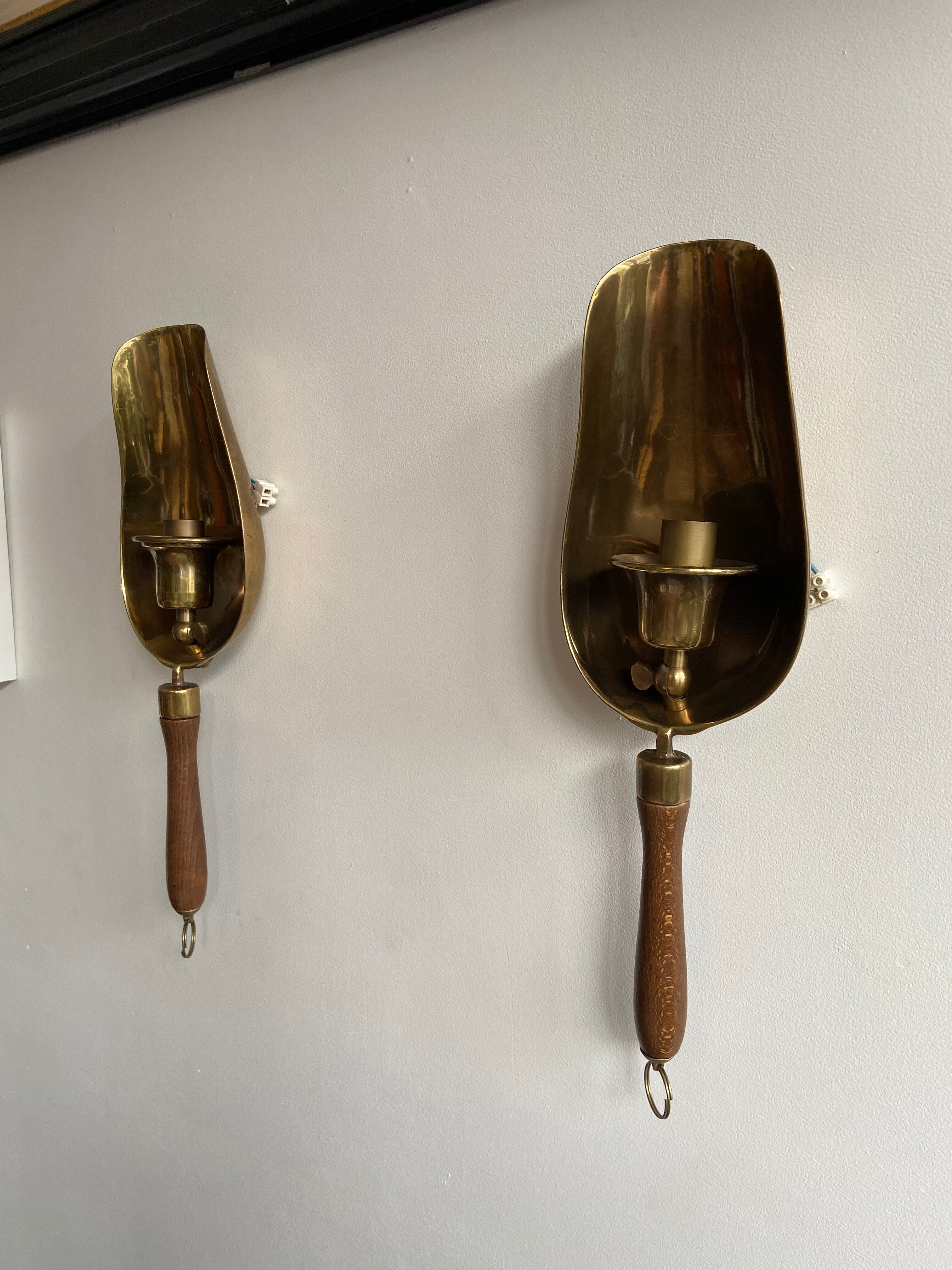 Pair of wall sconces tea shovels