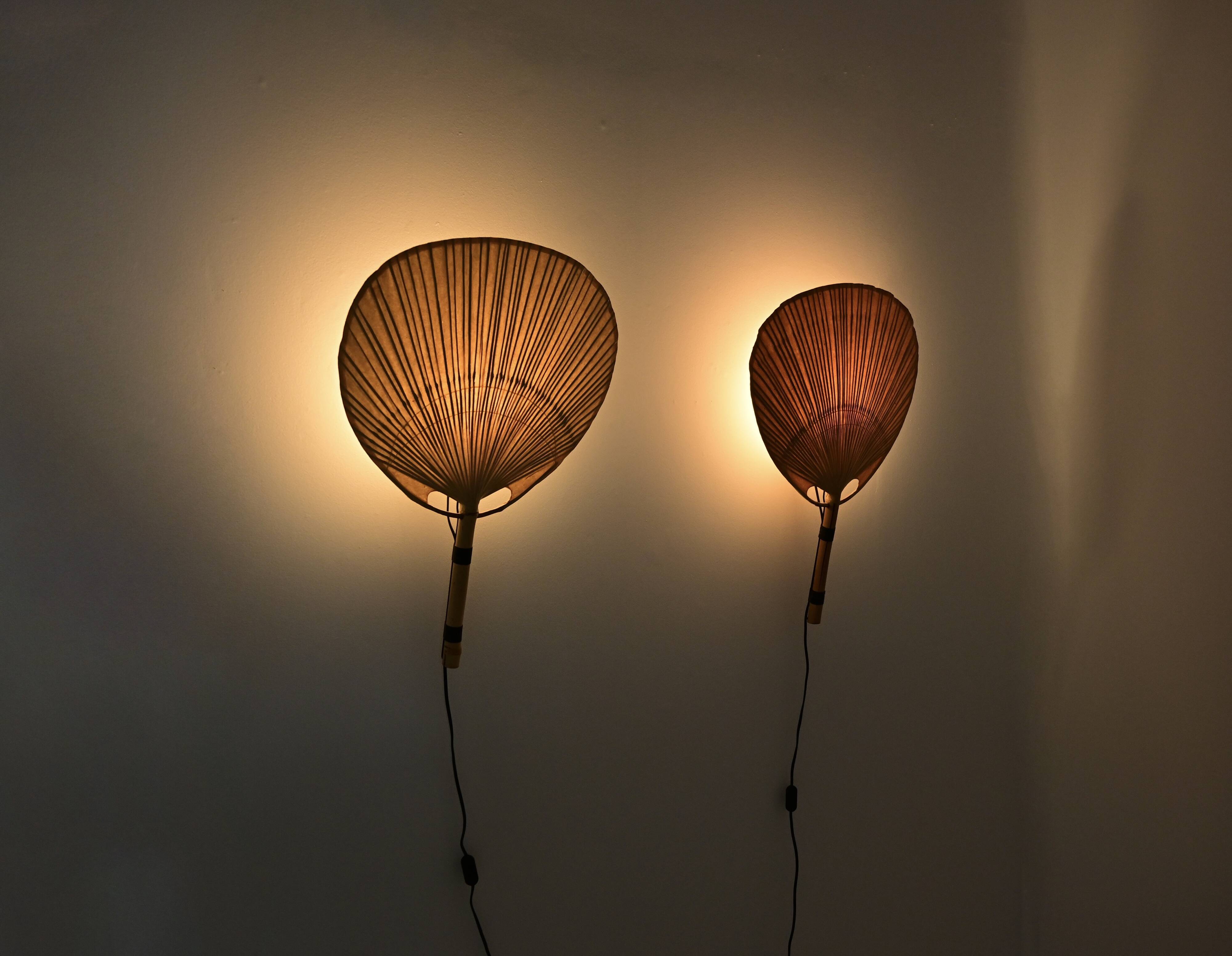 Pair of wall sconces "Uchiwa" by Ingo Maurer for M Design, years
