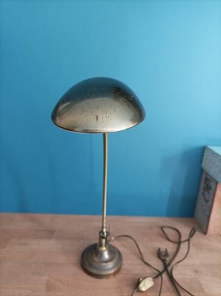Loft bedside desk lamp patinated gold metal