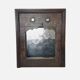19th century wooden trumeau mirror with floral decoration