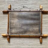 Vintage bamboo-style barber mirror