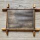 Vintage bamboo-style barber mirror