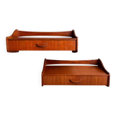 Tables de chevet flottantes vintage danoises en teck