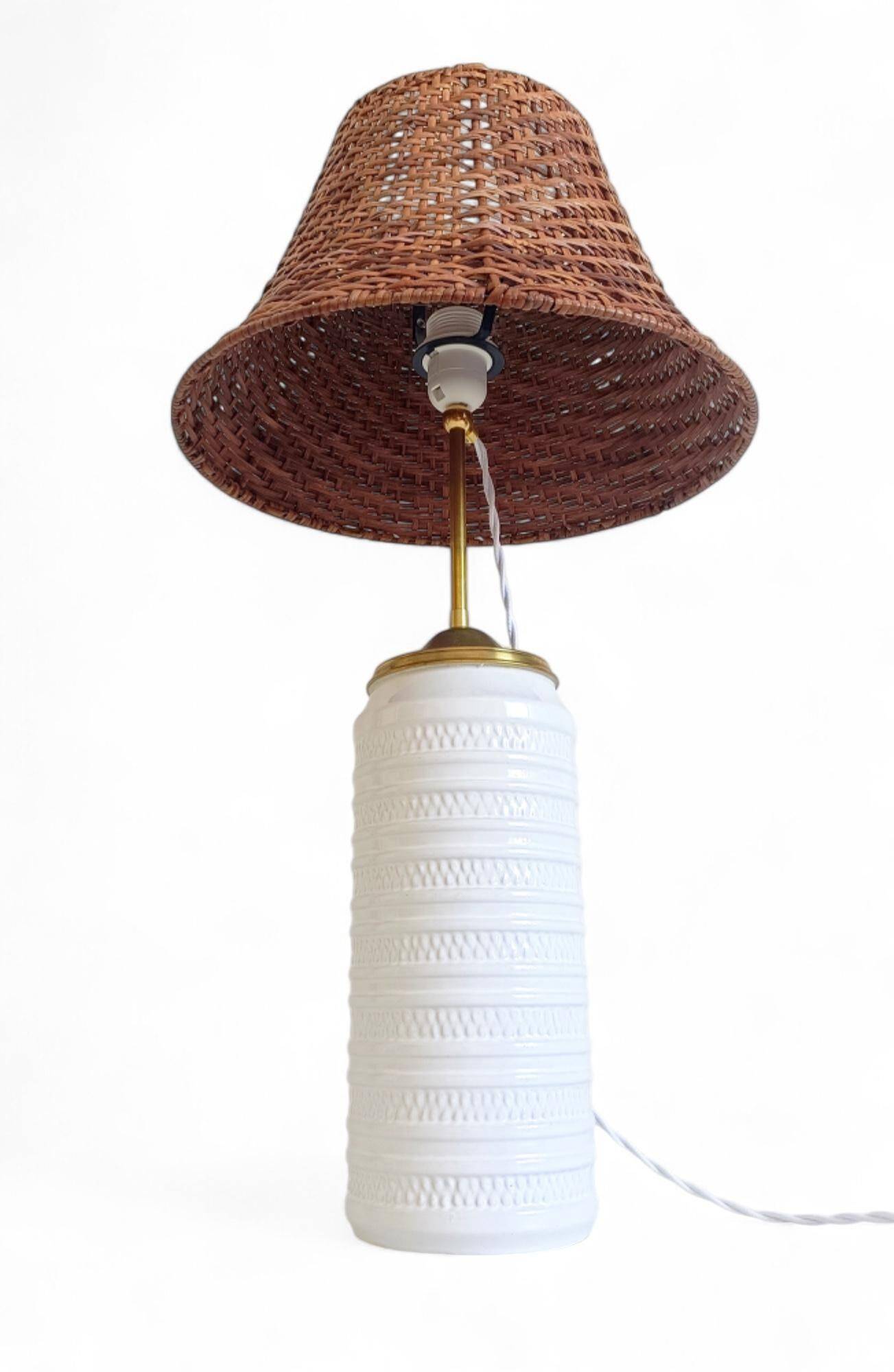 Midcentury Ceramic and Brass Table Lamp by Carstens Tönnieshof, 1960s