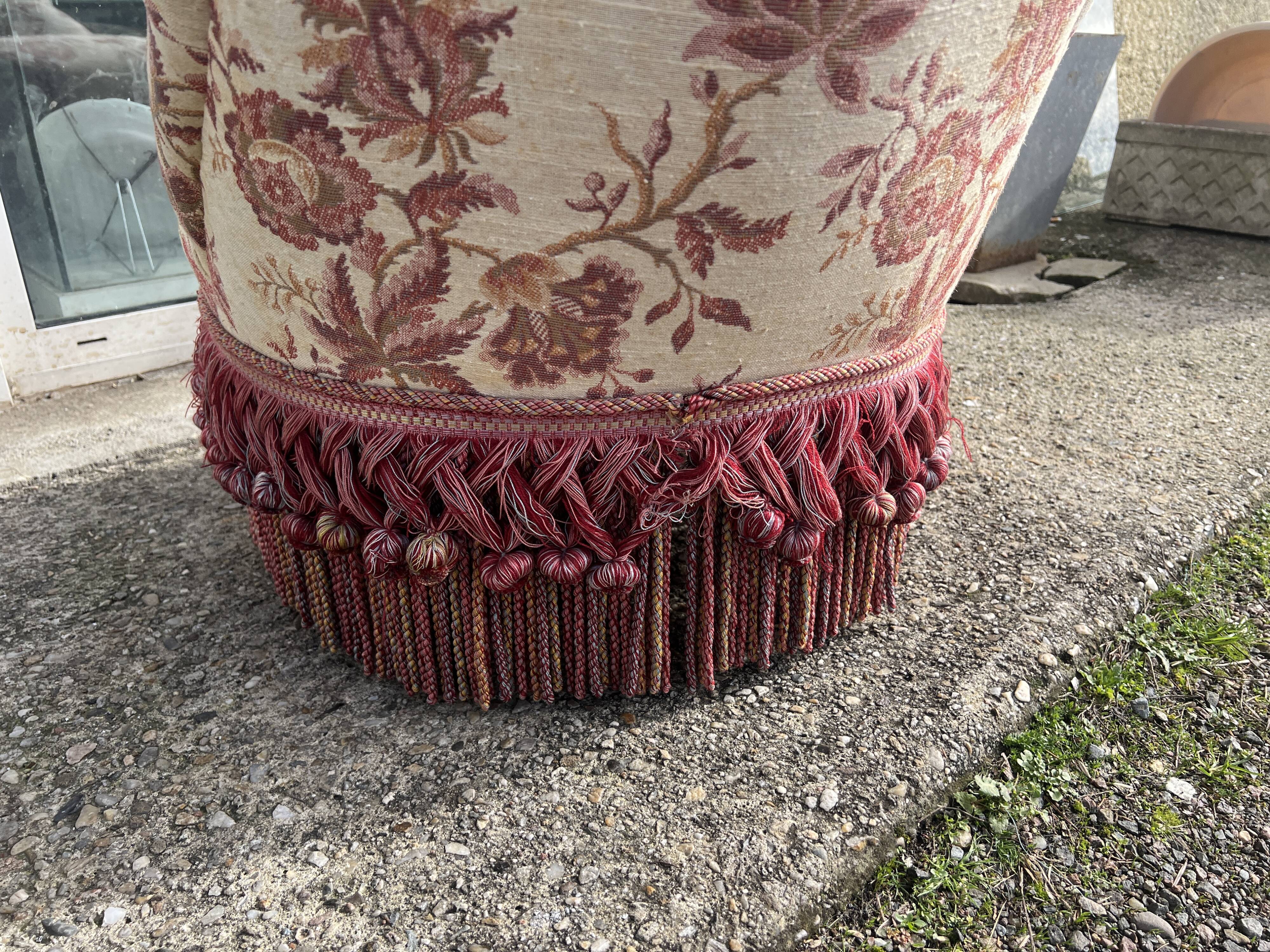 Armchair and pouf in Napoleon III style, Jean Roche