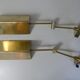 Pair of adjustable brass wall lamps after koch & lowy