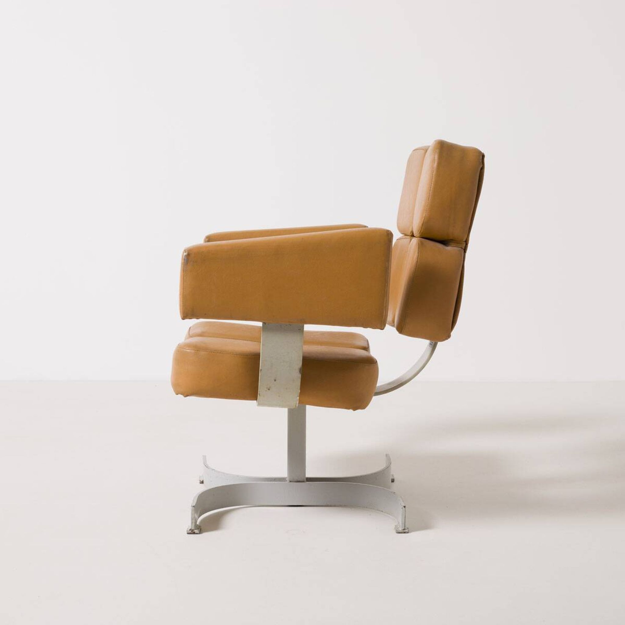 Unique brutalist swivel armchair from former Czechoslovakia, 1970s 1 of 3
