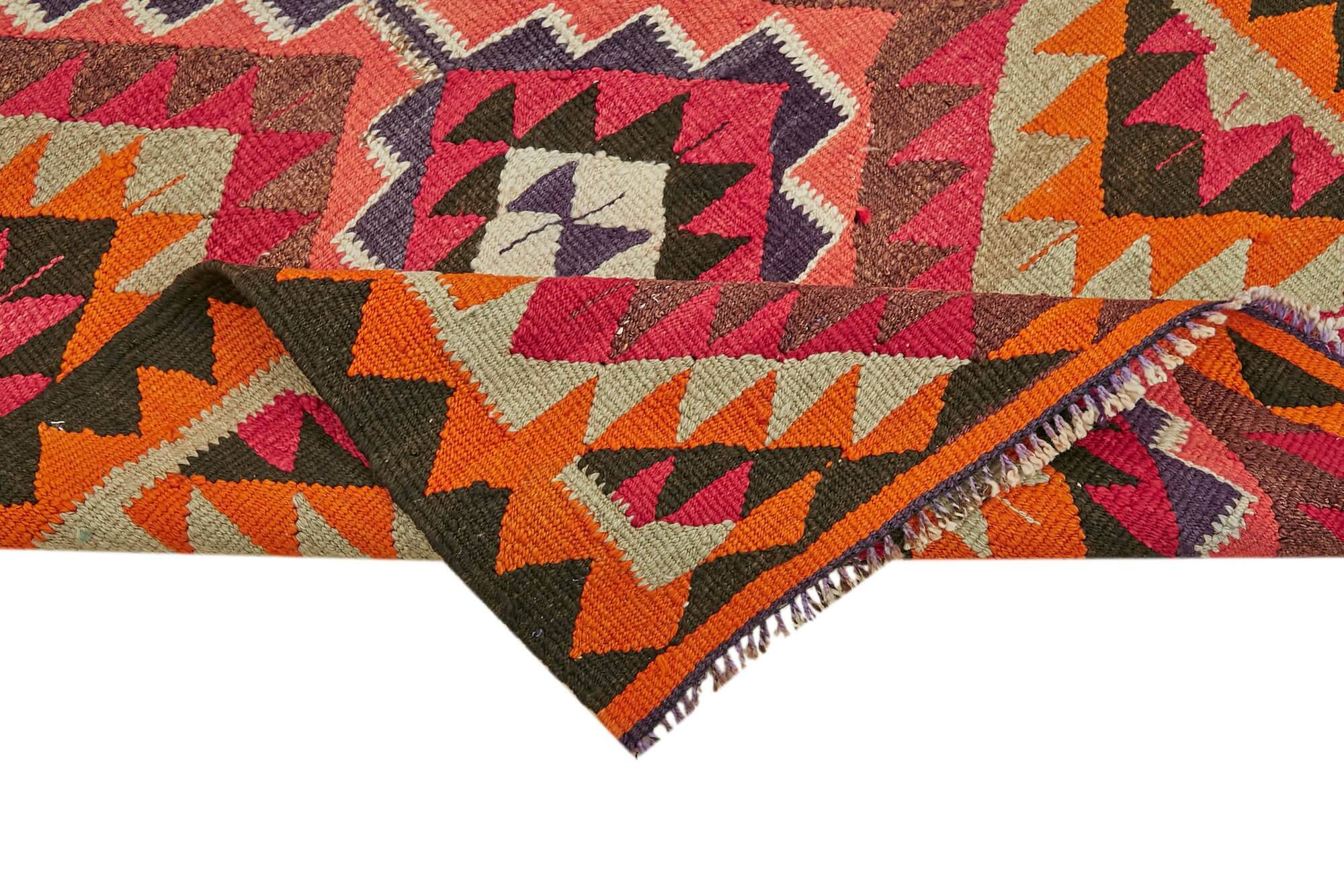 Turkish Handwoven Vintage Herki Kilim 105 cm x 340 cm