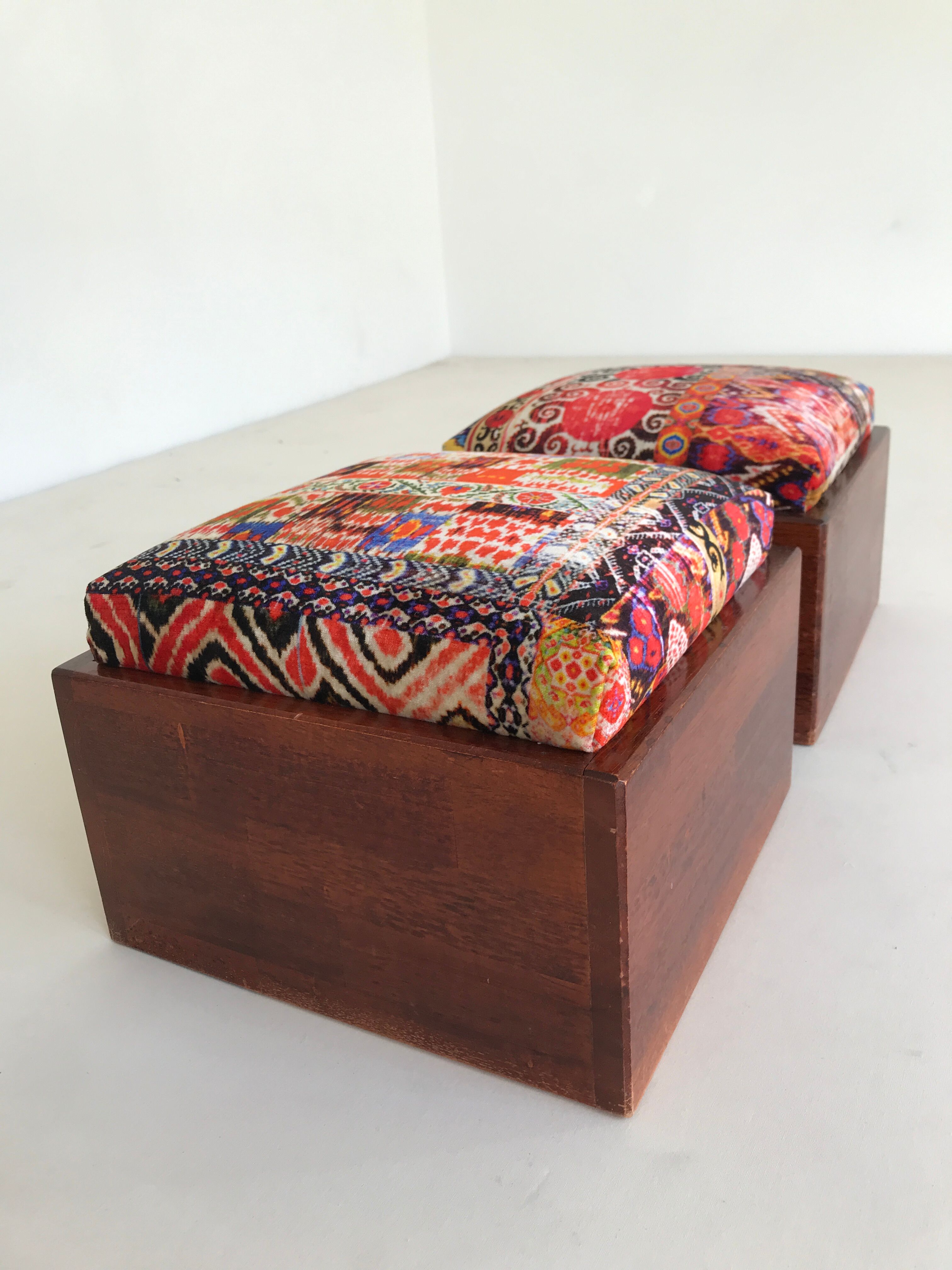 Scandinavian pouf pair