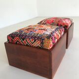 Scandinavian pouf pair