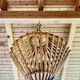 Large vintage pendant light in bamboo and rattan, circa 1960's