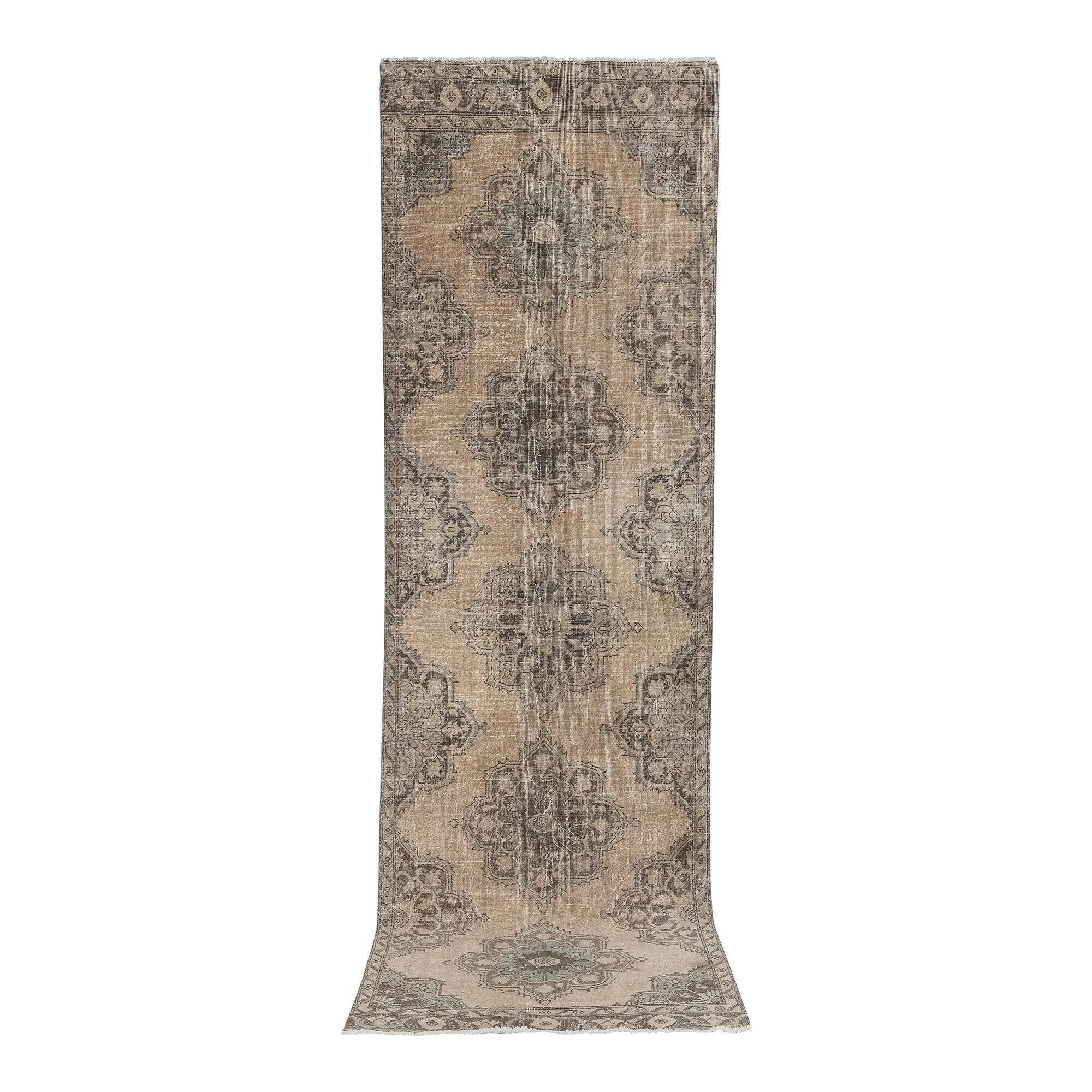 Vintage Turkish hallway rug 115x383 cm