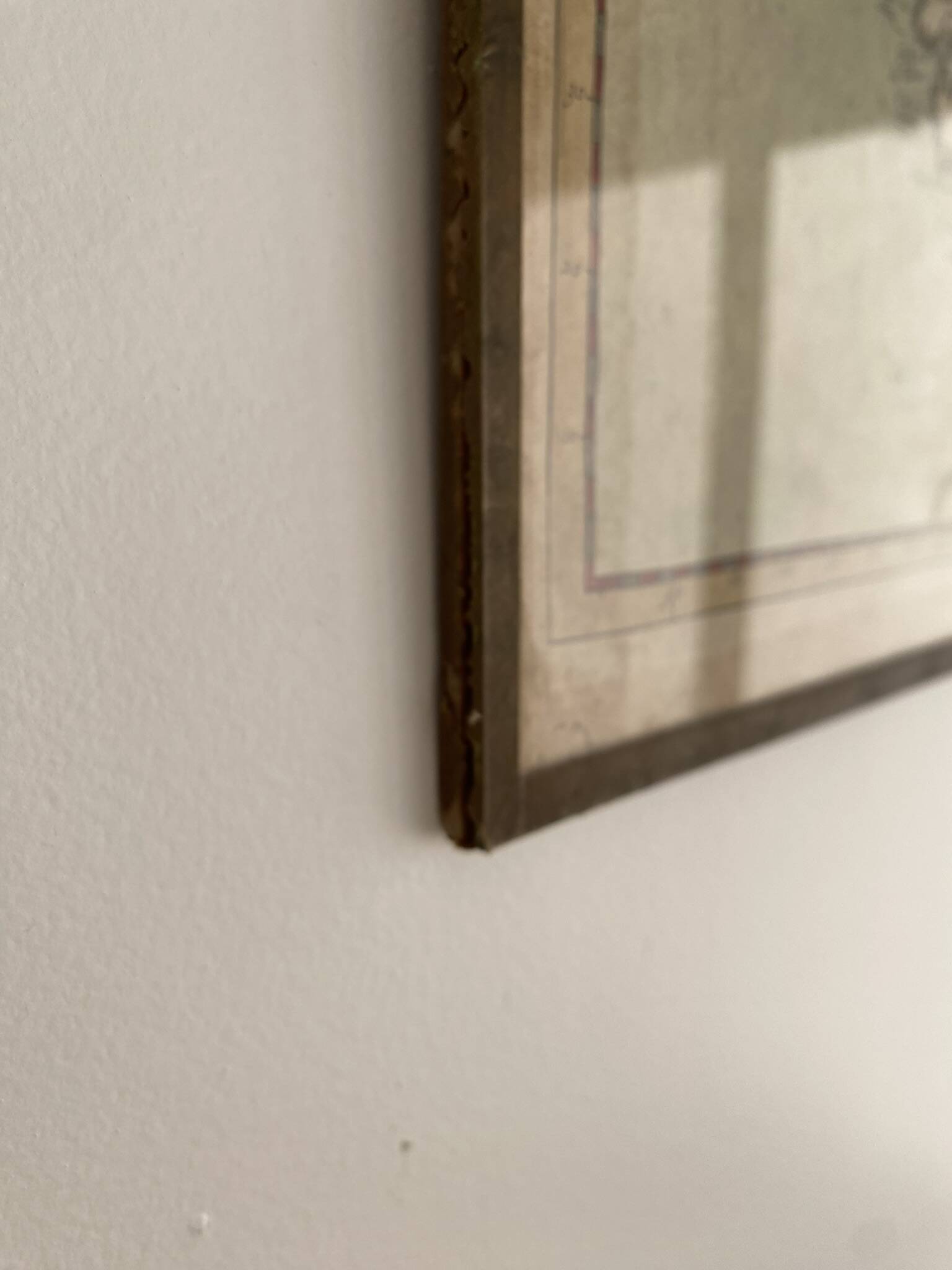 Old map of the Isle of Corsica framed under glass