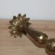 Vintage lamp base in patinated gold metal – foliage decor – 25 cm