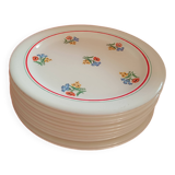 11 Gien dessert plates.